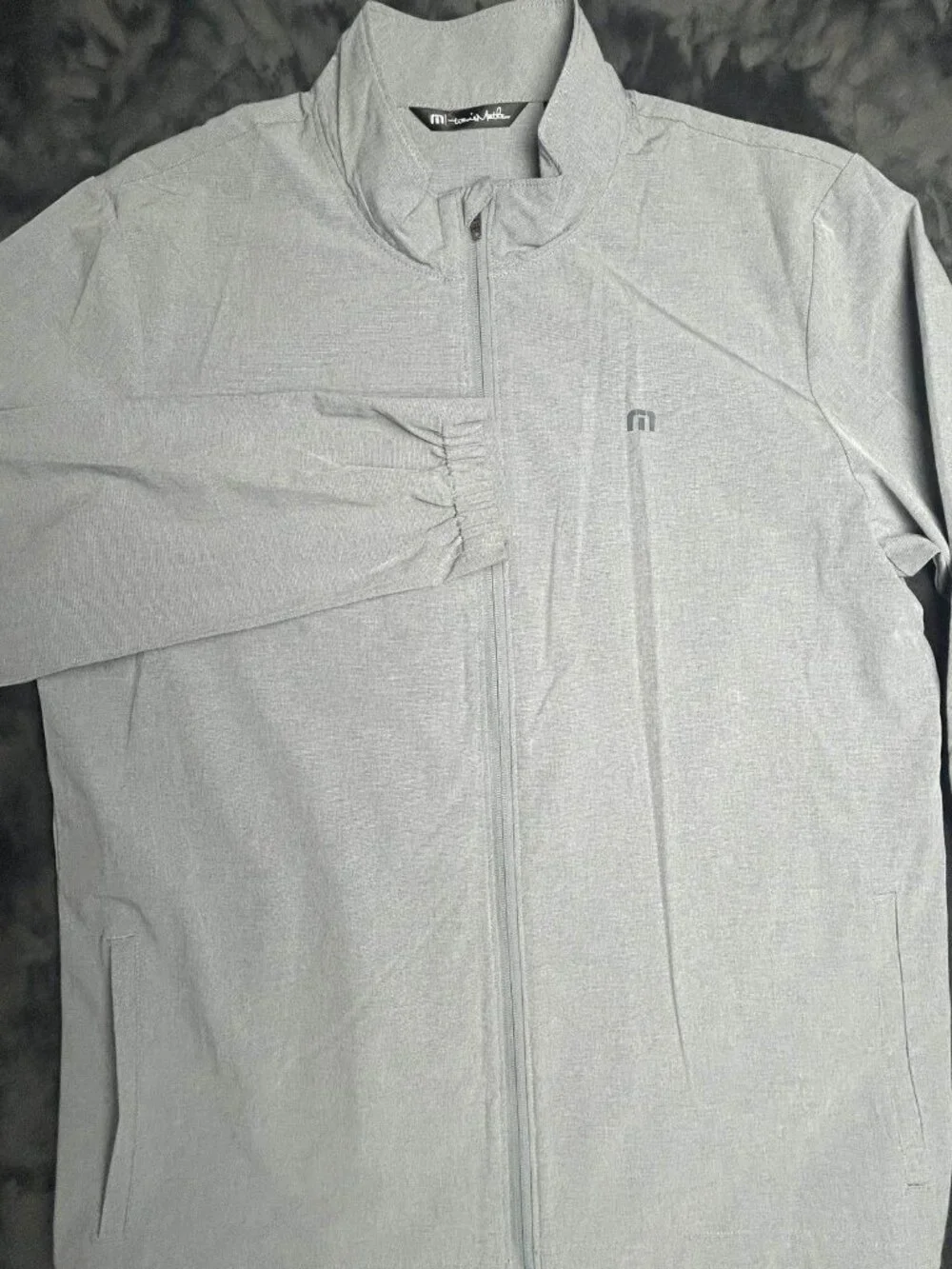 Travis mathew Lightweight Zip Jacket L Light Gray Polyester Blend